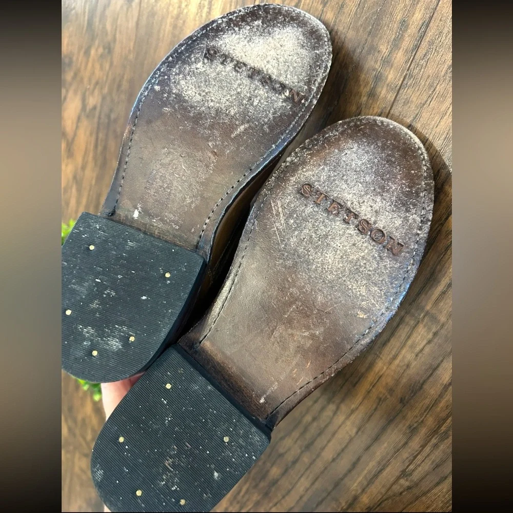 STETSON WOMENS MIA Western Boots - size 6.5 - ankle boots leather brown tan - Picture 7 of 16